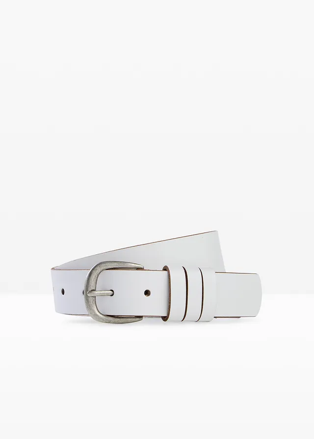 Ceinture en cuir • blanc • Boutique bonprix