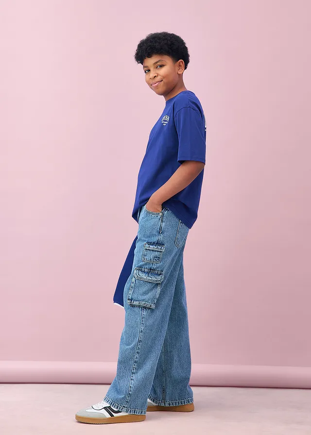 Oversized T-shirt van biologisch katoen met print op de rug • middernachtblauw met print • product-page.page-title-suffix