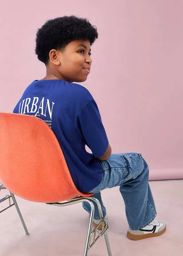 T-shirt oversize 100% coton avec imprimé dos • bleu nuit imprimé • product-page.page-title-suffix