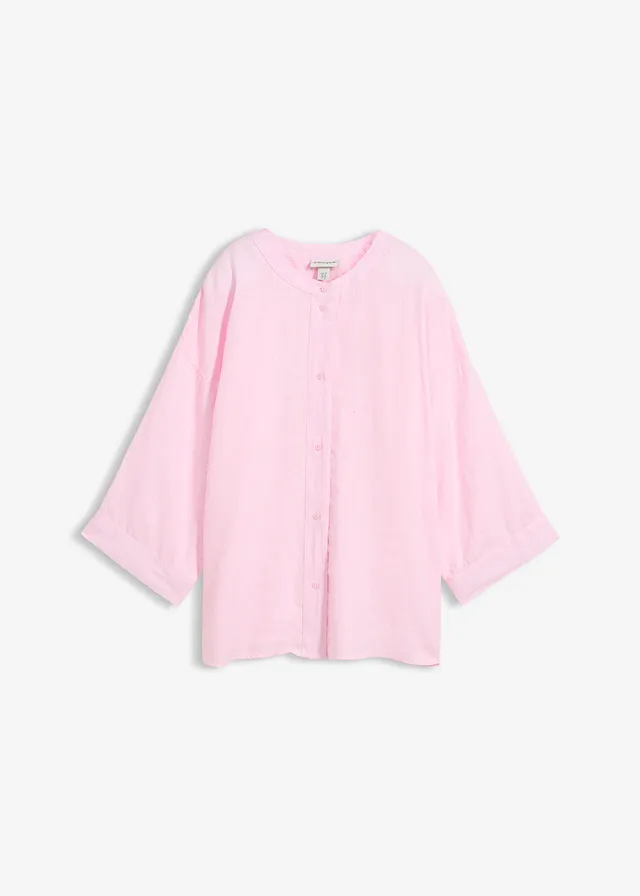 Chemisier oversize 100% lin • rose cristal • Boutique bonprix