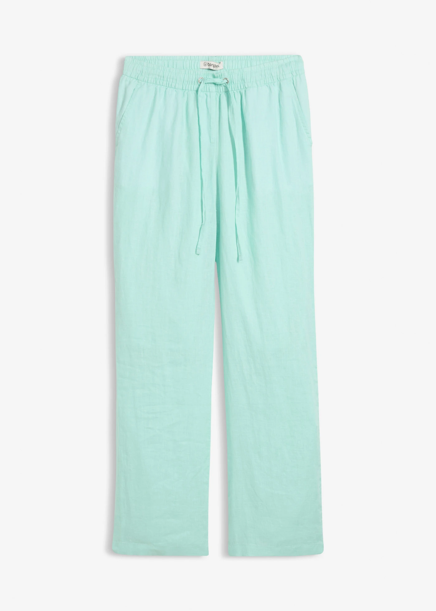 Pantalon en lin à taille élastiquée • menthe clair • Boutique bonprix