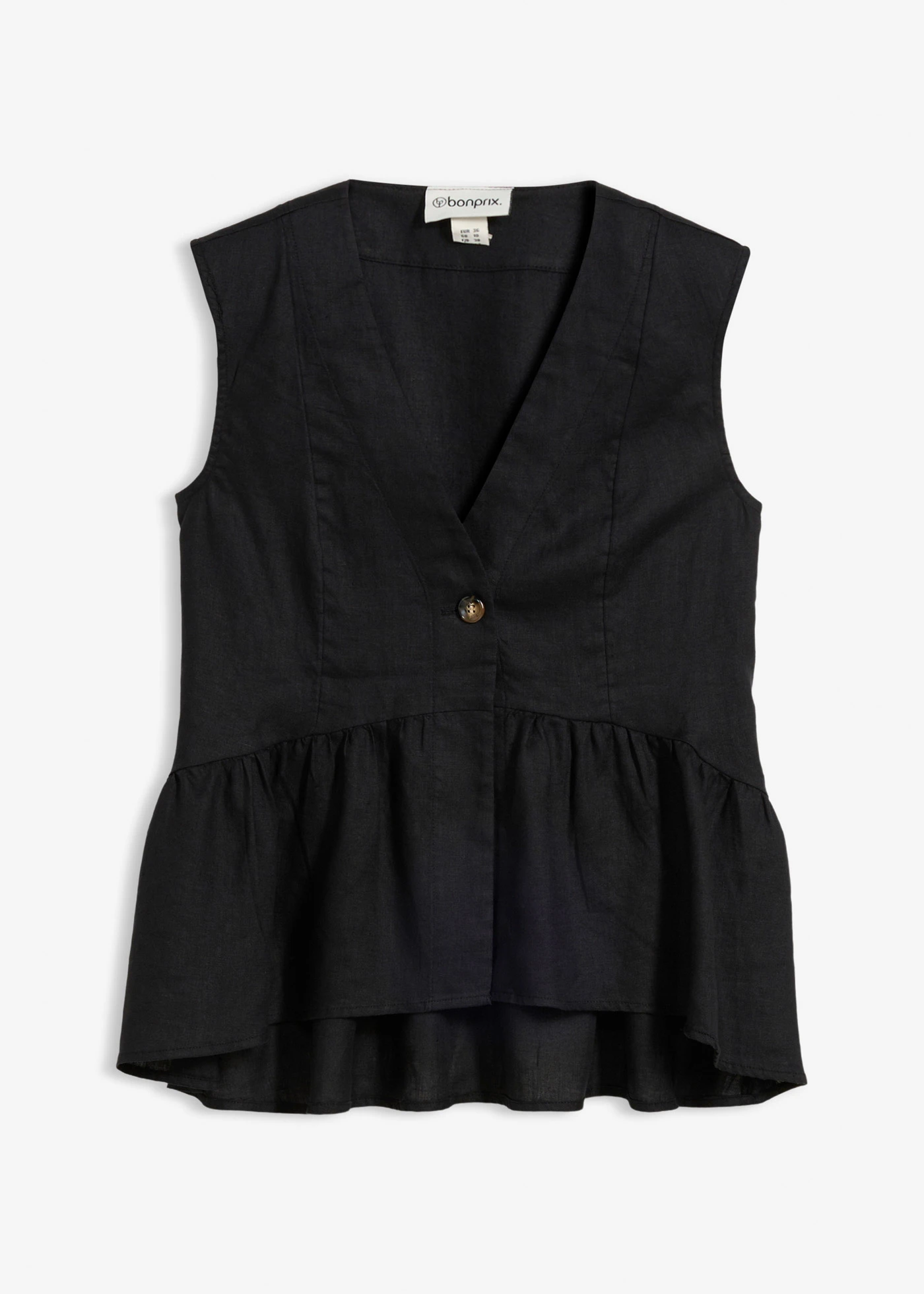 Vestă din in 100% • negru • magazin bonprix