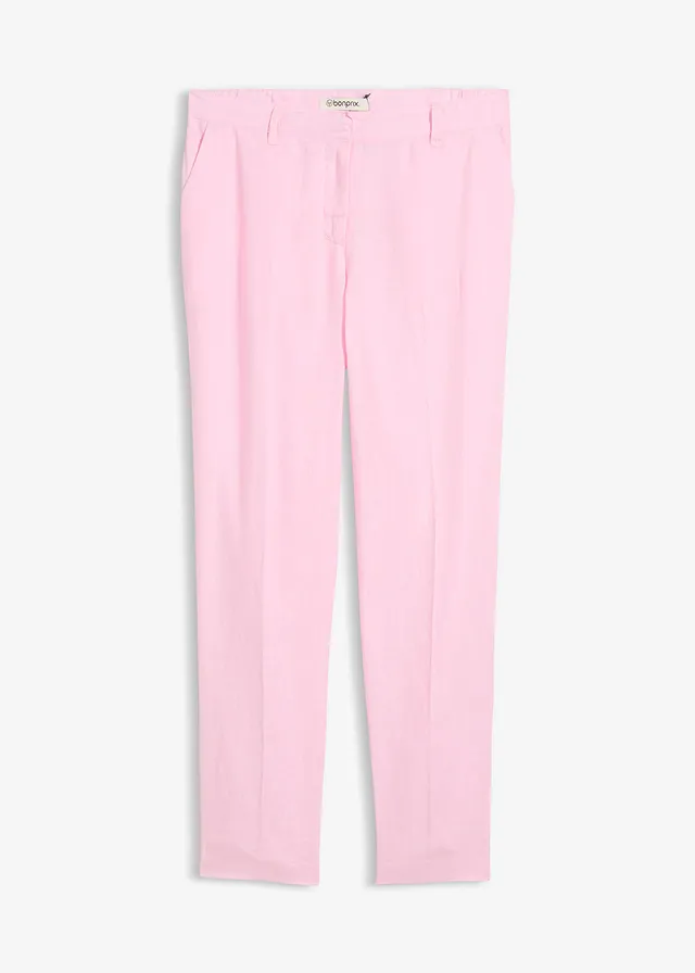 Pantalon raccourci, 100% lin • rose cristal • Boutique bonprix