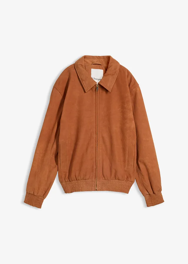 Bomber van suède, Kleur: bronskleur