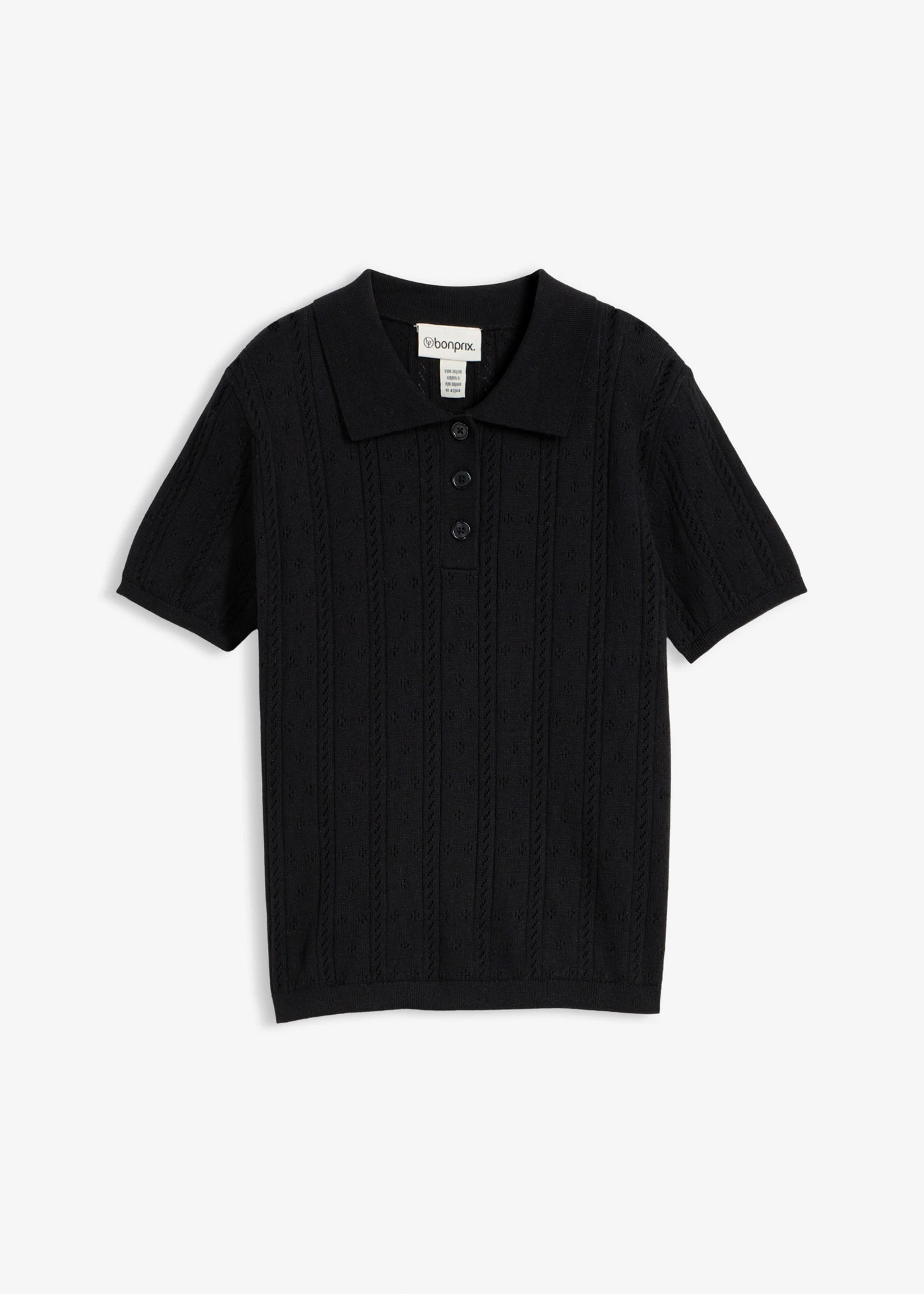 Pull ajouré en coton et soie • noir • Boutique bonprix