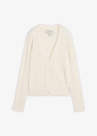 Ajour vest met zijde, Kleur: wit