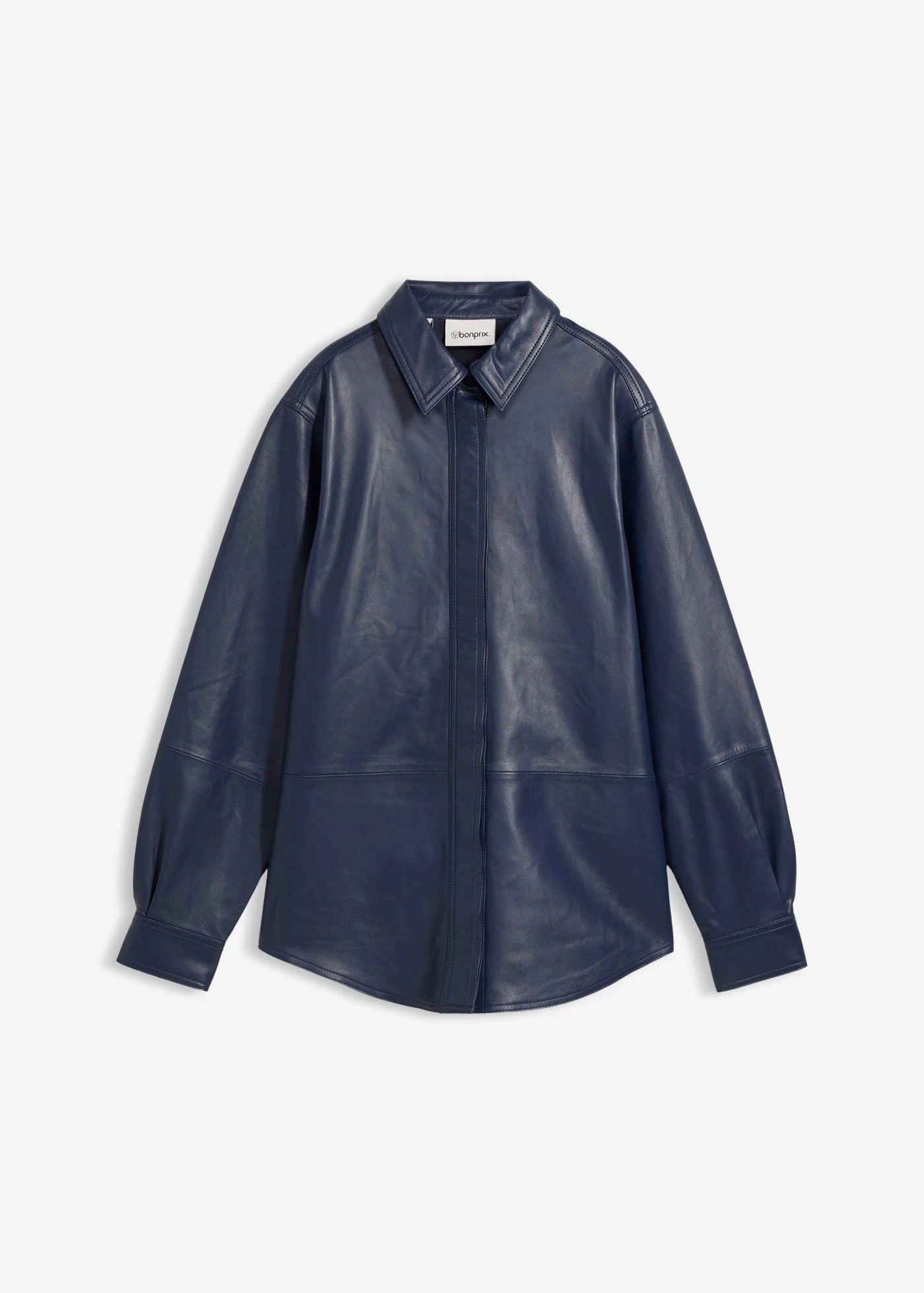 Leren overhemd van lamsnappa • donkerblauw • bonprix online shop