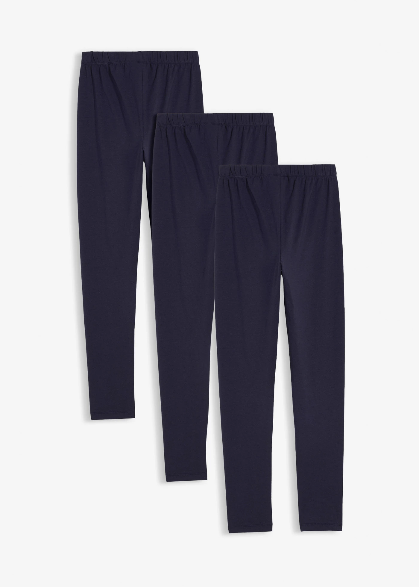 Lot de 3 leggings en coton extensible • bleu foncé • Boutique bonprix