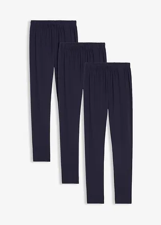 Legginsy z elastycznej bawełny organicznej (3 pary) • granatowy • sklep bonprix