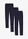 Lot de 3 leggings en coton extensible, Couleur: bleu foncé
