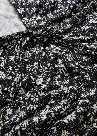 T-shirt en viscose fluide • noir-écru floral • Boutique bonprix