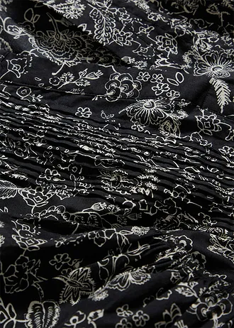 Midi jurk van katoen • zwart gebloemd • bonprix online shop