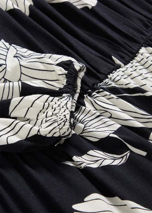 Robe à col Bardot en jersey viscose • noir floral • product-page.page-title-suffix