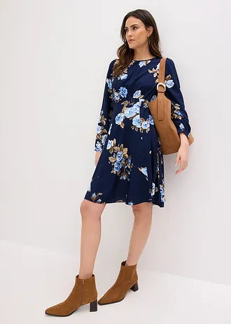 Rochie tip tunică • bleumarin floral • magazin bonprix