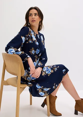 Rochie tip tunică • bleumarin floral • magazin bonprix