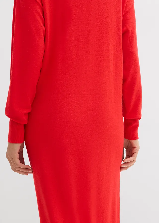 Casual midi jurk in een viscosemix • aardbeirood • product-page.page-title-suffix