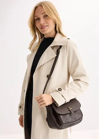 Kleine schoudertas met gesp • bruin • bonprix online shop