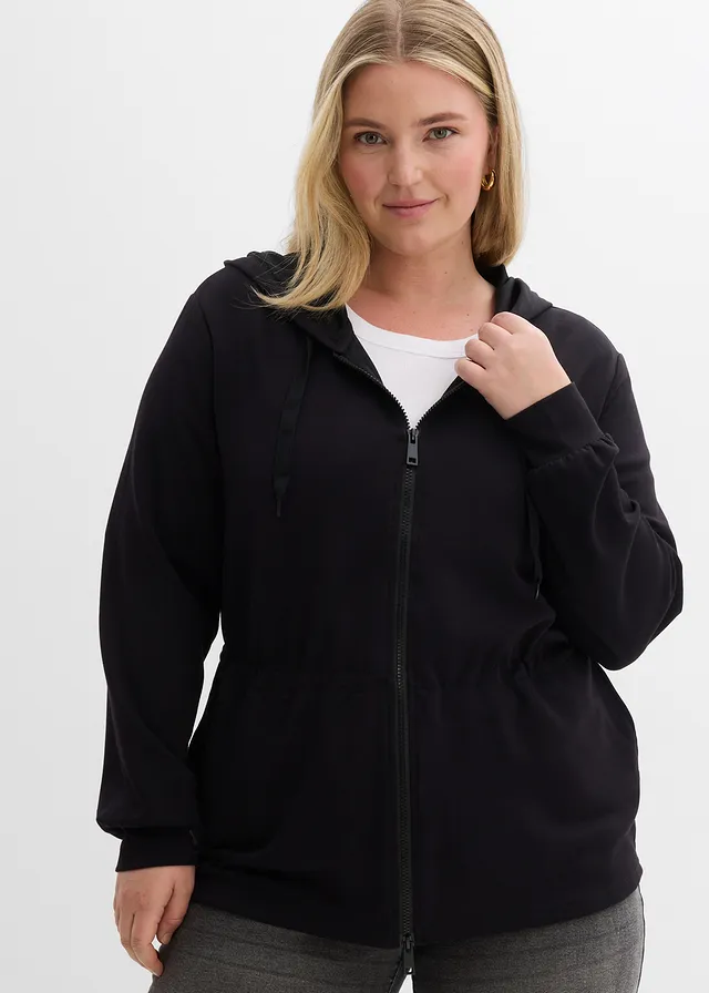 Sweatvest van zachte scuba, Kleur: zwart