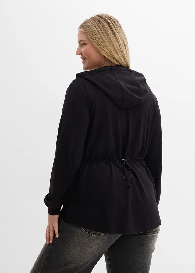 Sweatvest van zachte scuba, Kleur: zwart