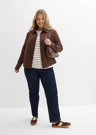 Imitatiesuède jas, Kleur: bruin