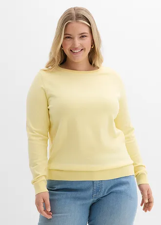 Fijn gebreide trui, Kleur: lichtgeel