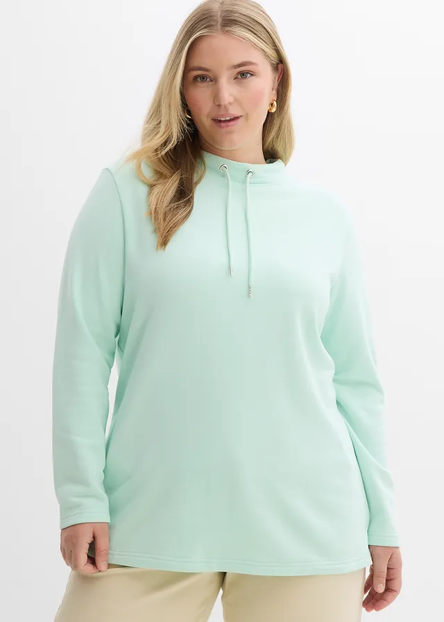 Sweater met split, Kleur: lichtmint