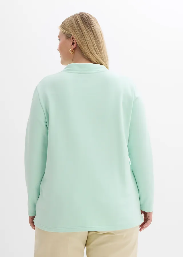 Sweat-shirt avec base fendue, Couleur: menthe clair
