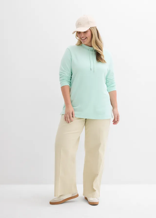 Sweater met split, Kleur: lichtmint