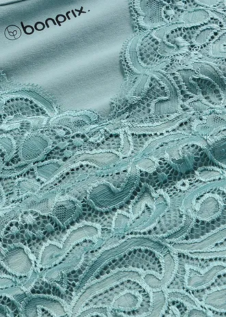 Nachtjapon met kant • mineraalblauw • bonprix online shop