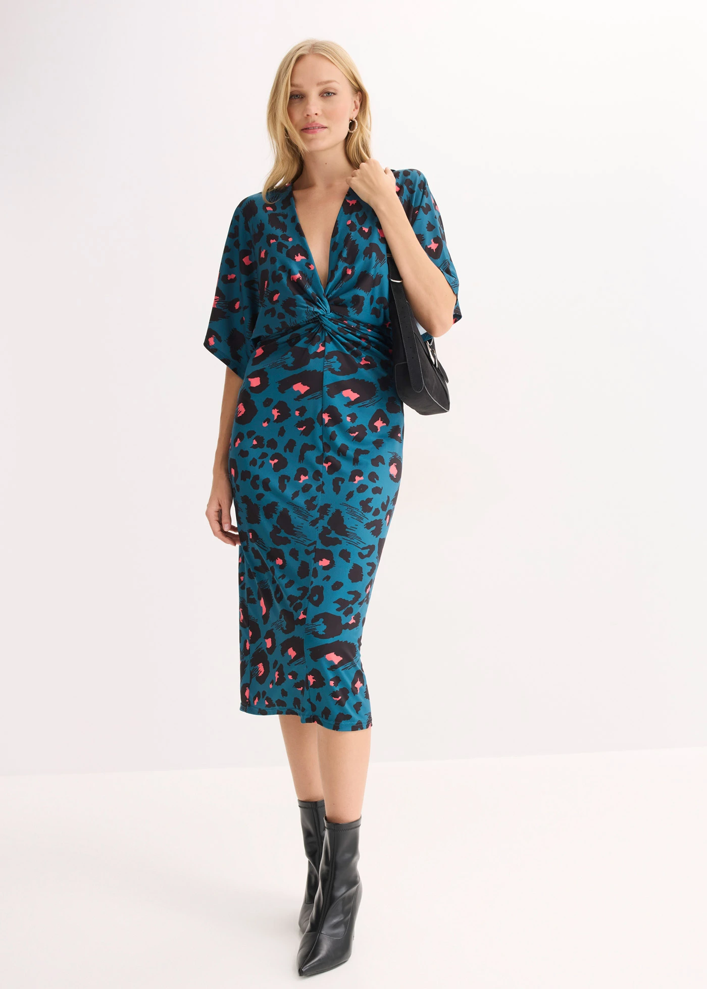 Rochie midi pe corp din mesh • verde-piper • magazin bonprix