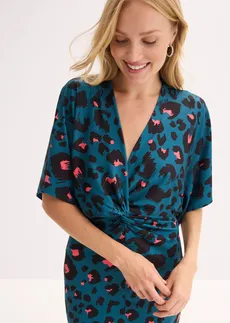 Robe midi à décolleté plongeant • vert poivre • Boutique bonprix