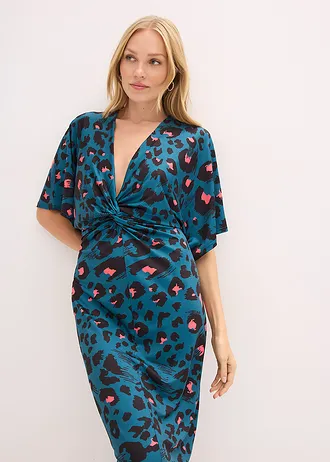 Midi jurk met een diep decolleté • pepergroen • bonprix online shop