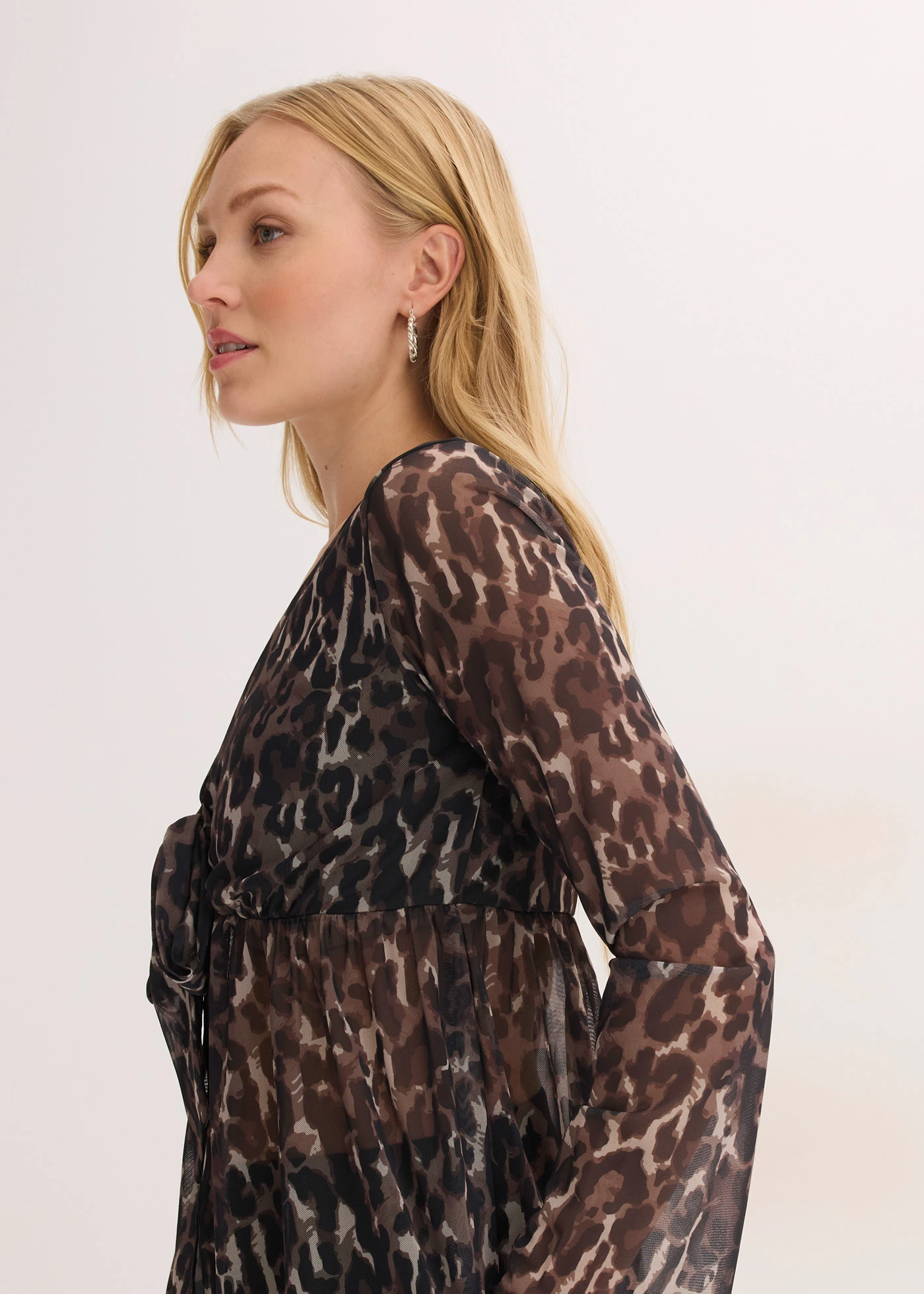 Blouse van mesh • zwart-bruin luipaardprint • bonprix online shop