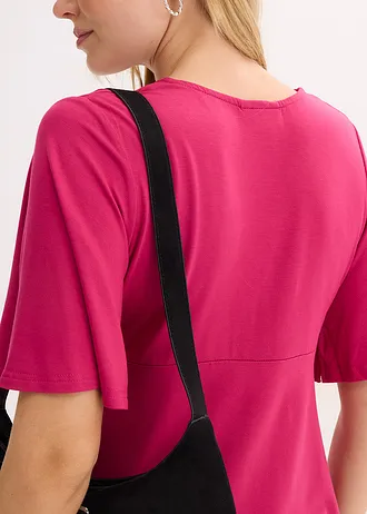 Bluză din jerse cu decolteu adânc • roșu-mov • magazin bonprix