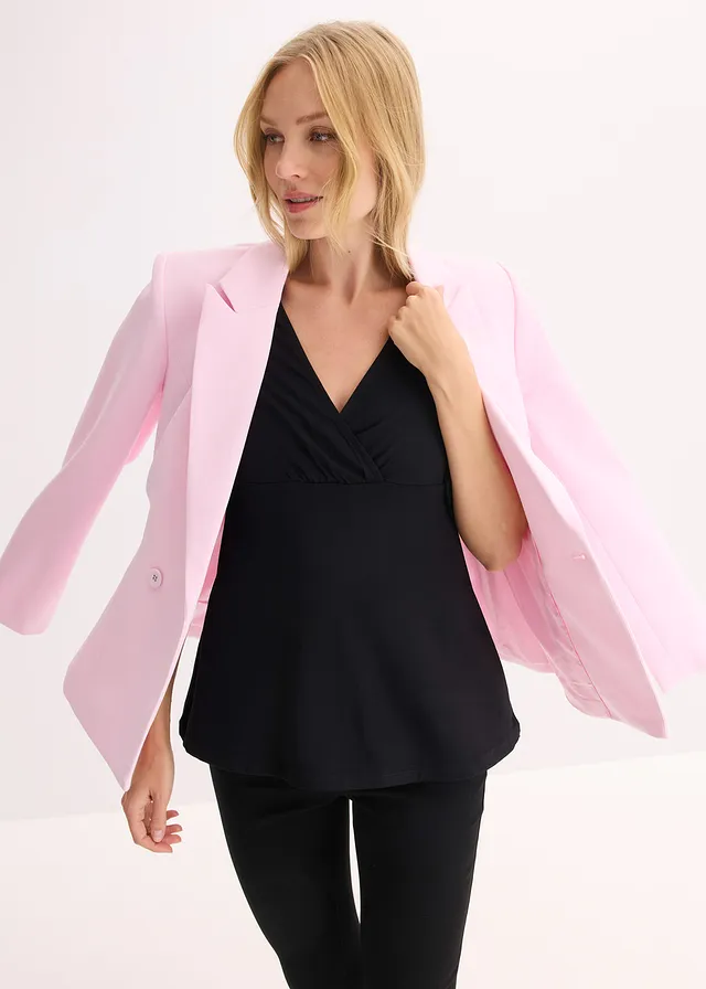 Bluză din jerse cu decolteu adânc • negru • magazin bonprix
