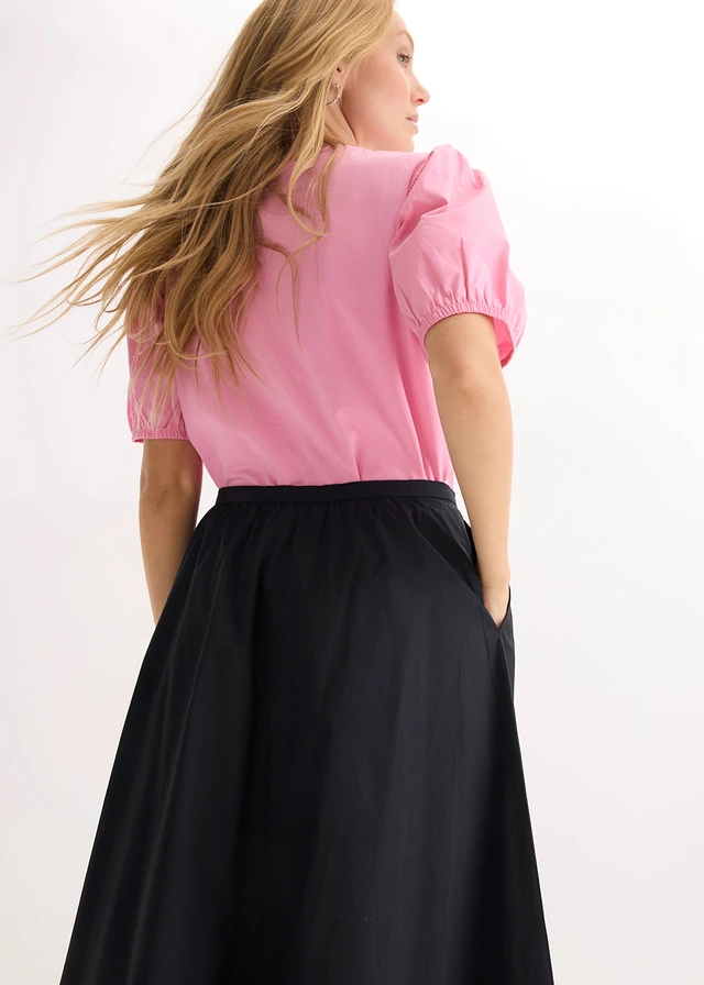 Jupe midi en coton extensible • noir • product-page.page-title-suffix