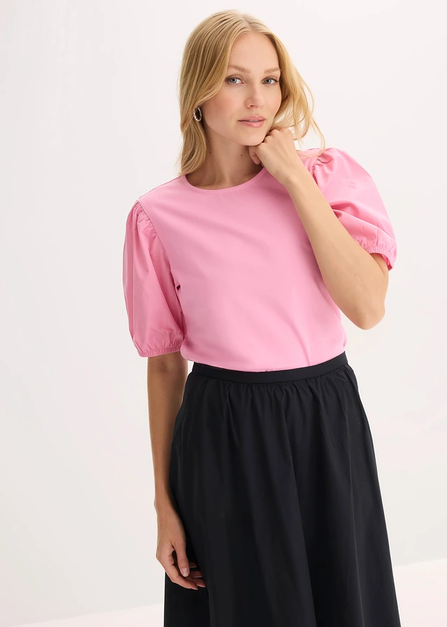 Tričko s balónovými rukávmi • ružová • obchod bonprix