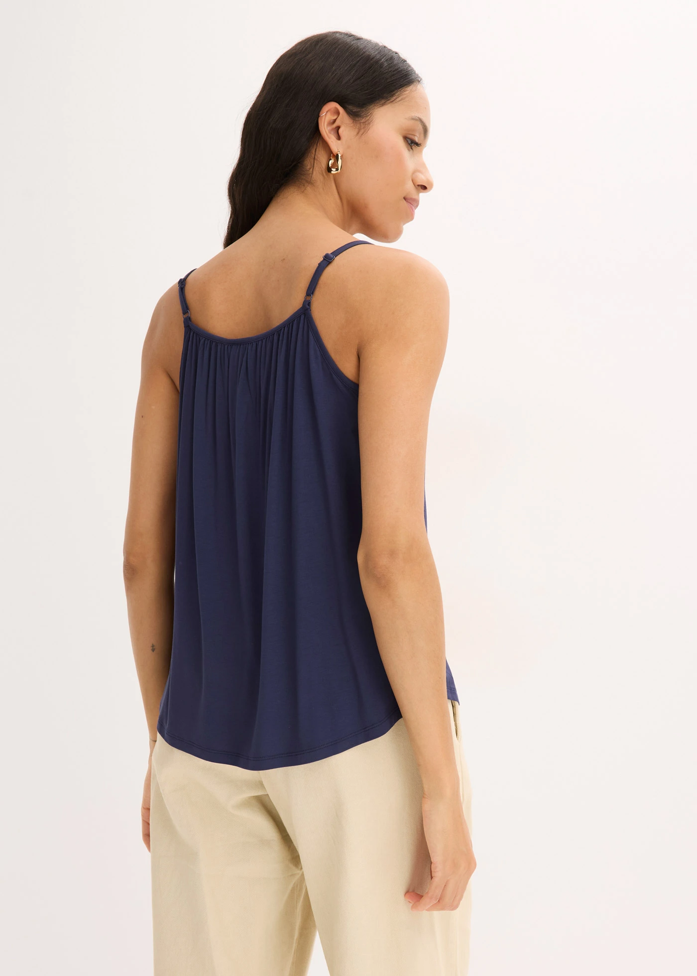 Top met spaghettibandjes van soepele viscose • donkerblauw • bonprix online shop
