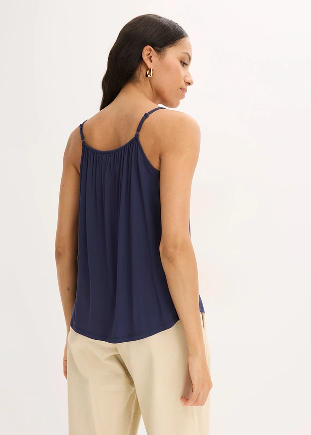 Top à fines bretelles en viscose fluide • bleu foncé • product-page.page-title-suffix