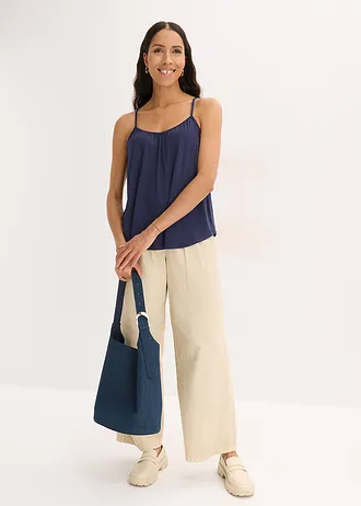 Top met spaghettibandjes van soepele viscose • donkerblauw • bonprix online shop