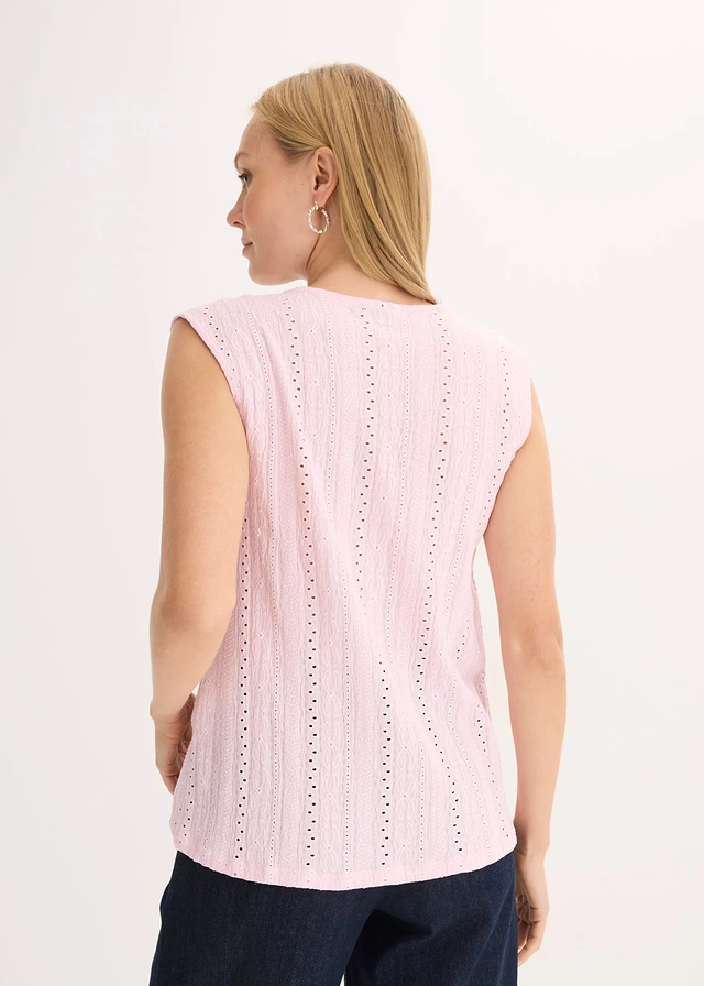 Top en broderie anglaise, Couleur: rose cristal