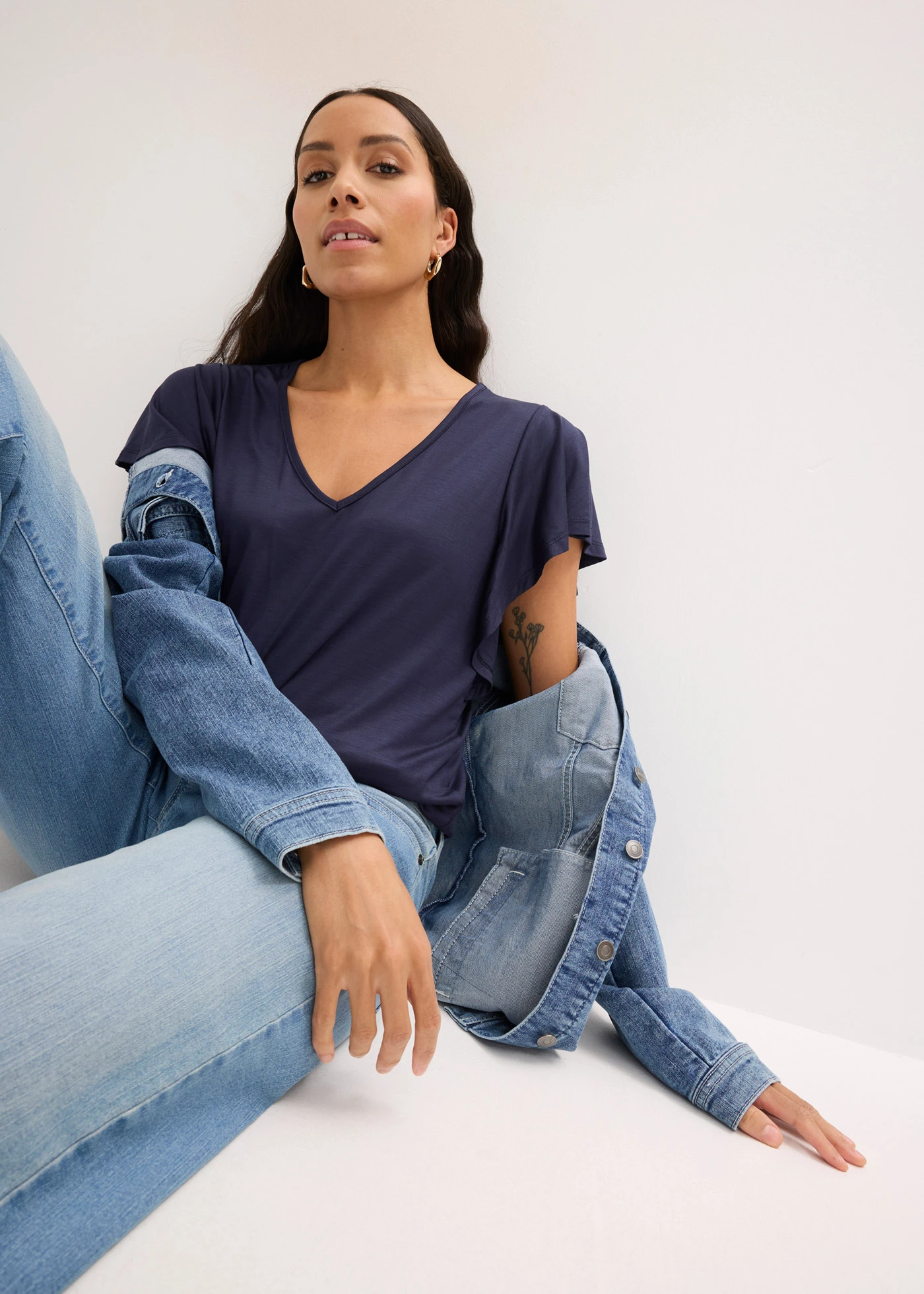 Shirt van zacht viscose • donkerblauw • bonprix online shop