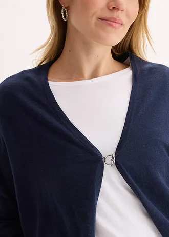 Gilet en fine maille 100% coton • bleu foncé • Boutique bonprix