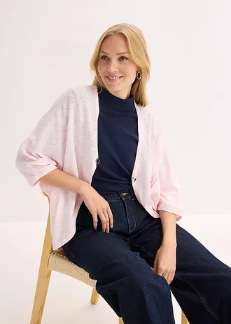 Gilet en fine maille 100% coton • rose clair • Boutique bonprix