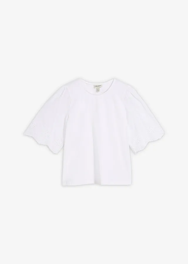 T-shirt à broderie anglaise