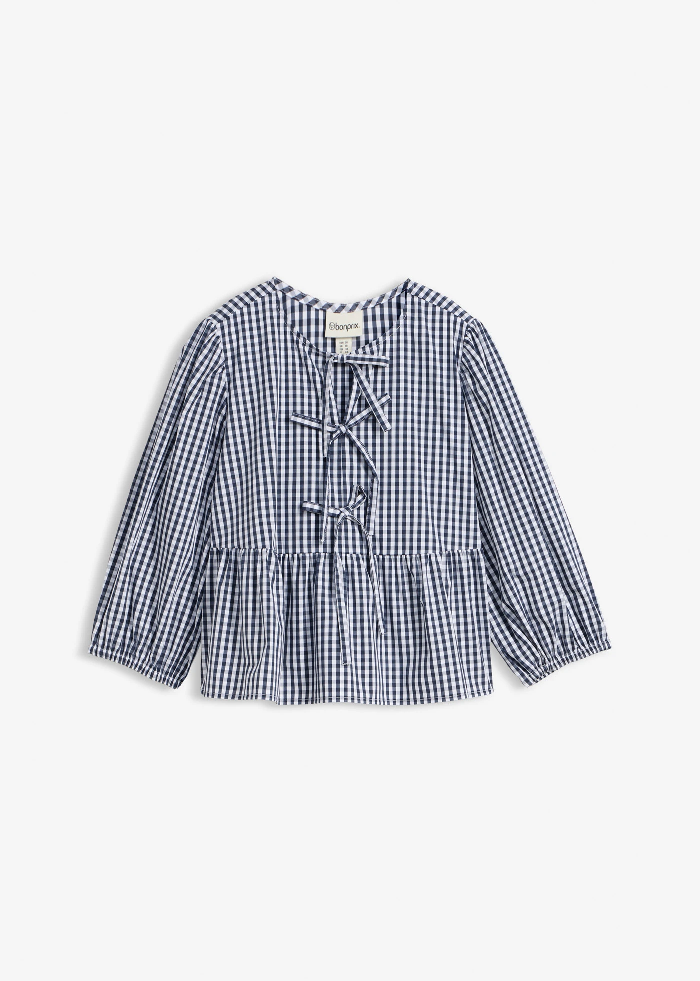 Blouse à nouettes • bleu foncé/blanc • Boutique bonprix