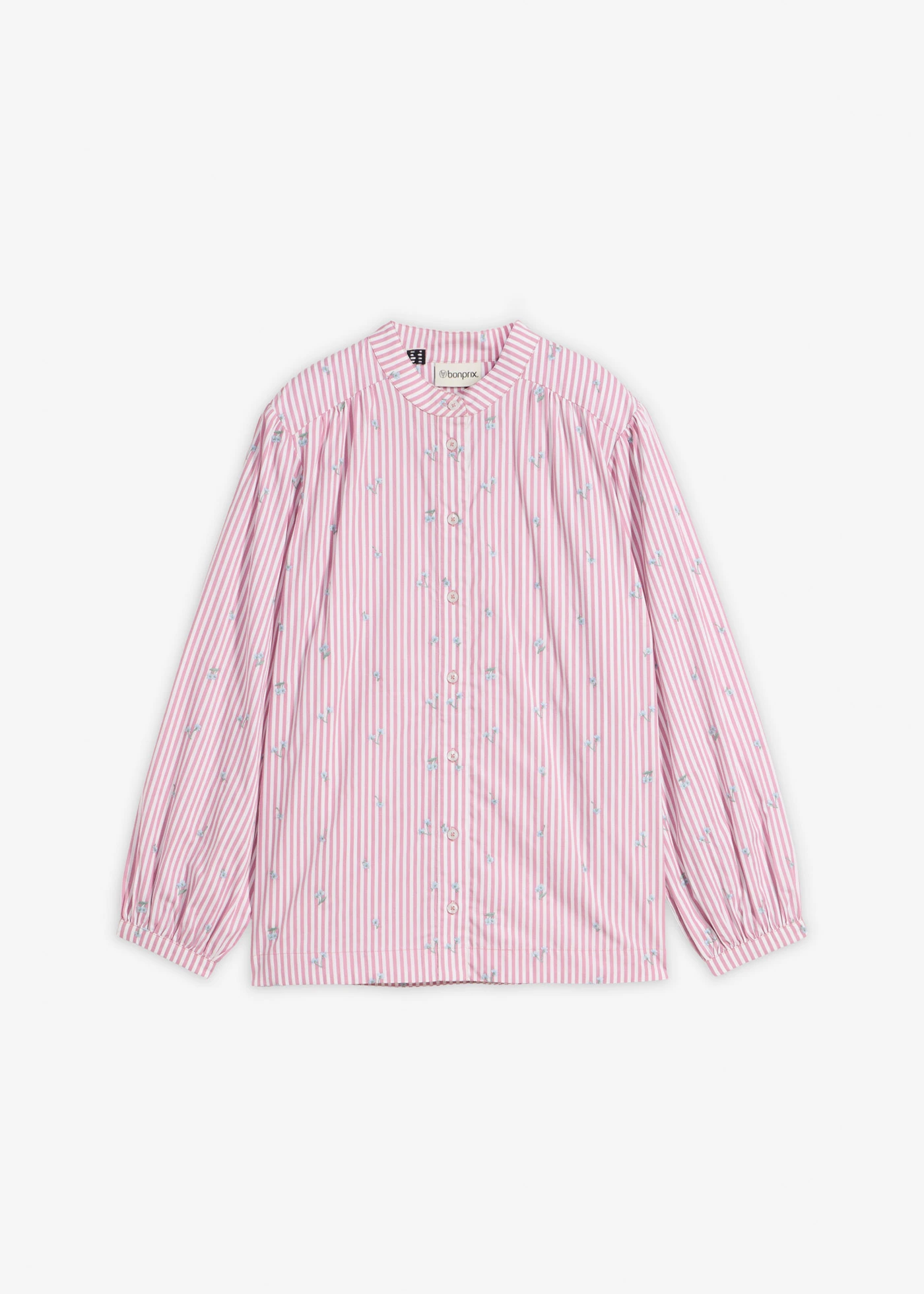 Blouse van katoen • mauve-wit verticaal gestreept • bonprix online shop