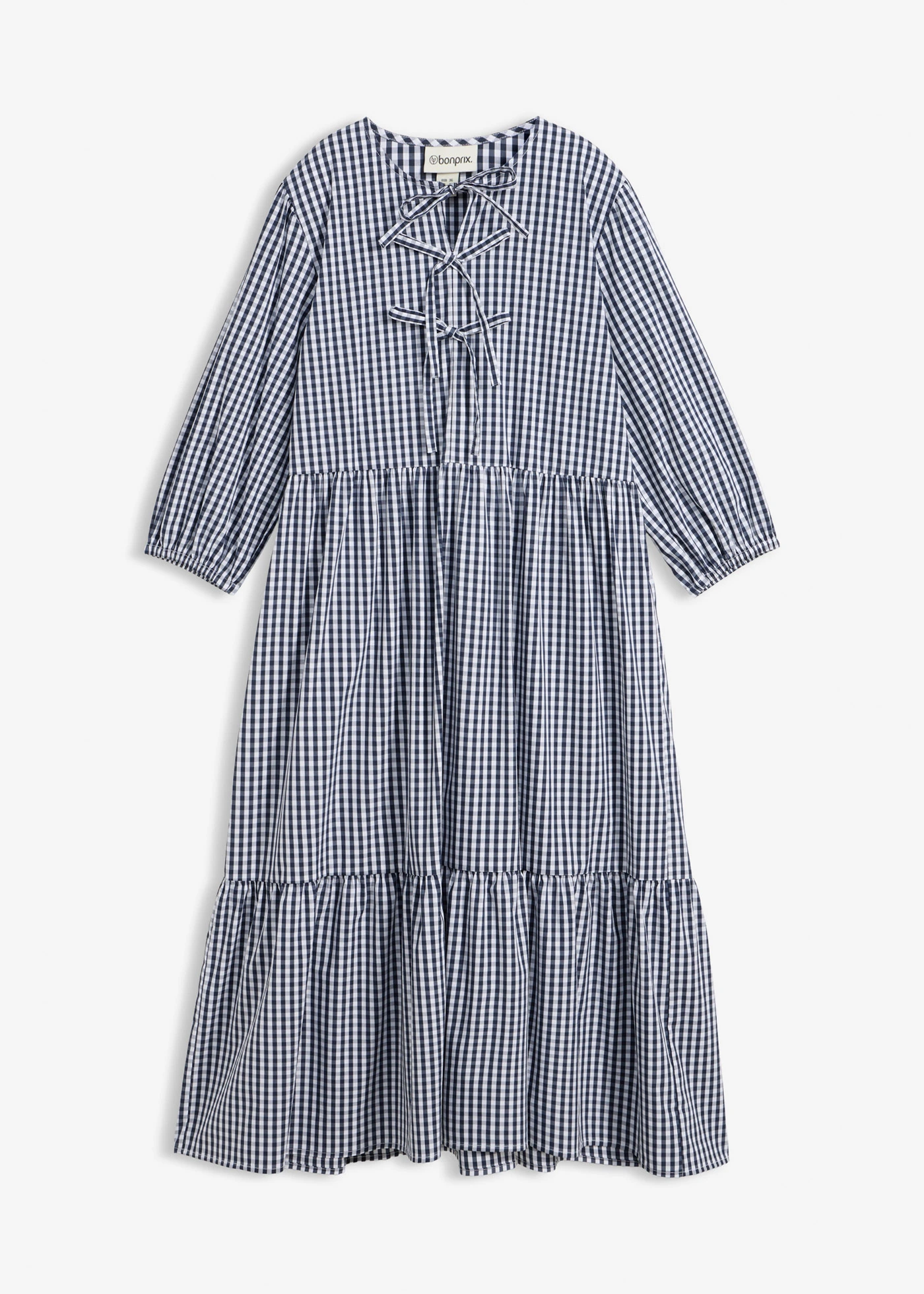 Midi jurk • donkerblauw-wit geruit • bonprix online shop