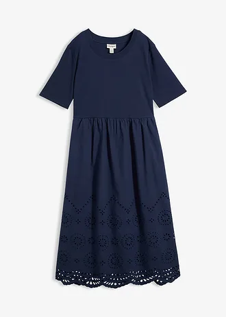 Robe longue 100% coton, Couleur: bleu foncé