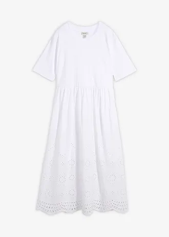 Robe longue 100% coton, Couleur: blanc